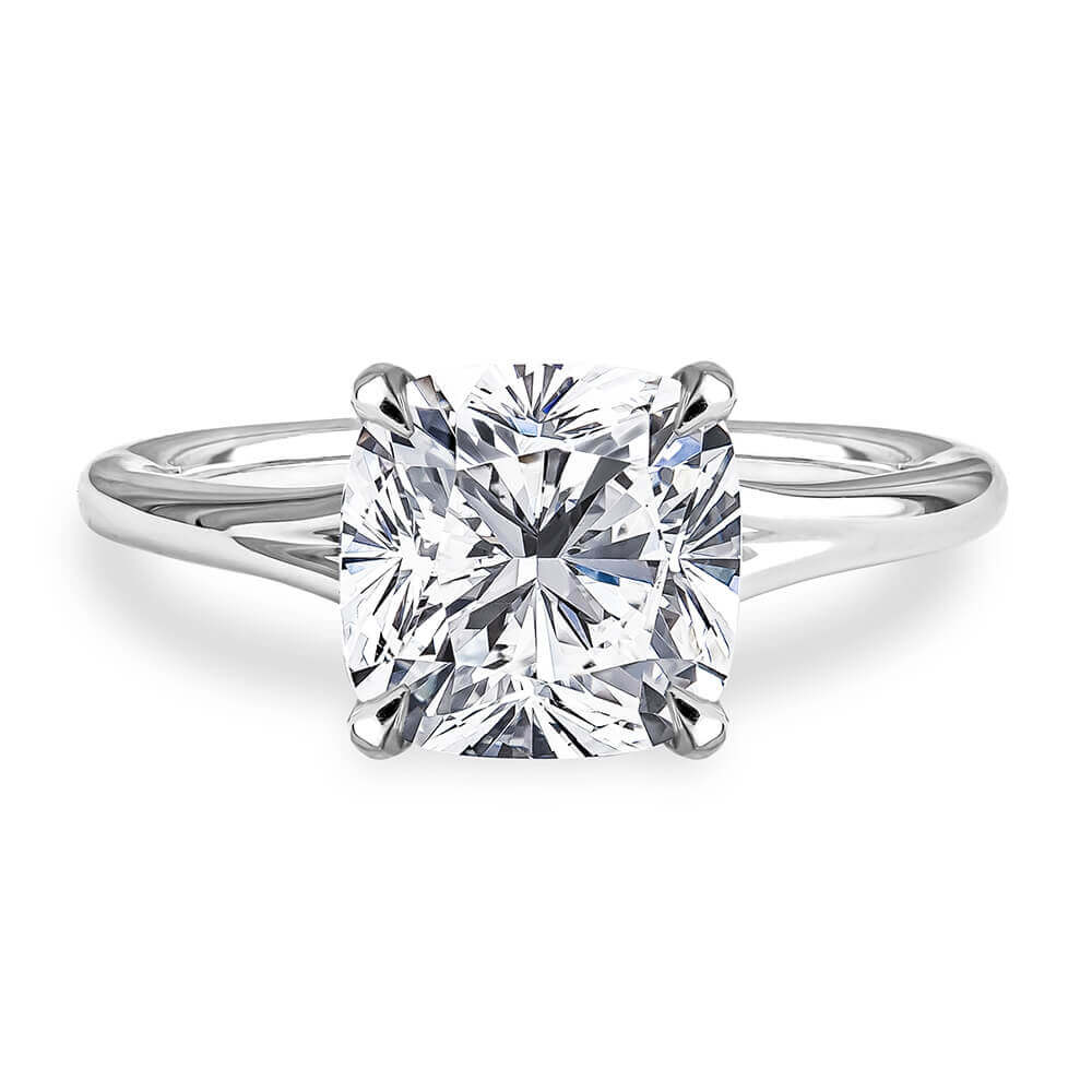 cushion diamond solitaire engagement ring